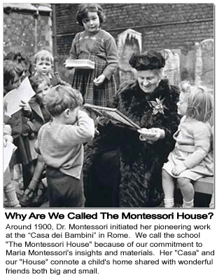 maria montessori surrounded by children